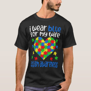 T-shirt Je porte le bleu pour ma femme Sensibilisation sur