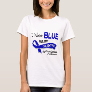 T-shirt Je porte le bleu pour mon cancer du colon de la