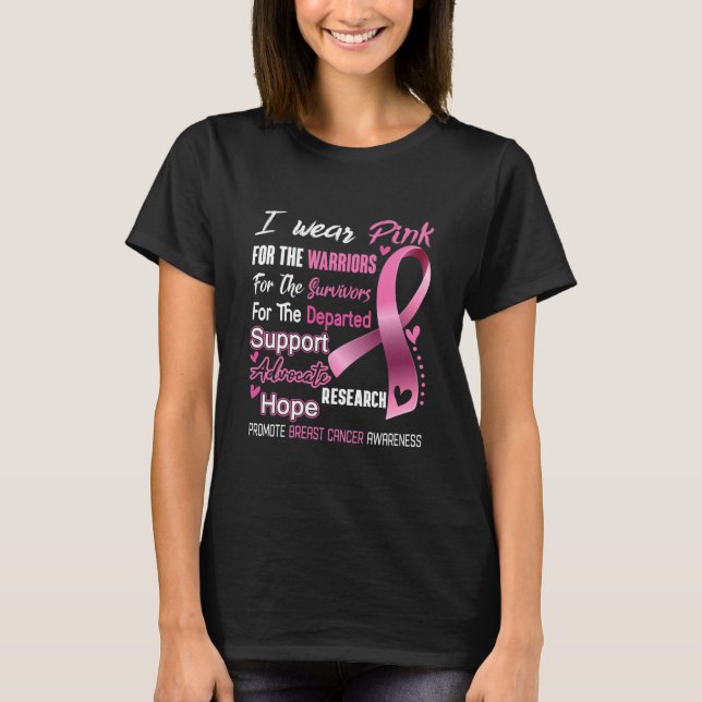 T-shirt Je Porte Le Cancer Du Sein Rose Promouvoir Le Canc (Devant)