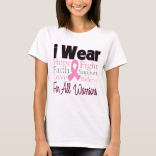 T-shirt Je porte le collage rose pour tout le cancer du