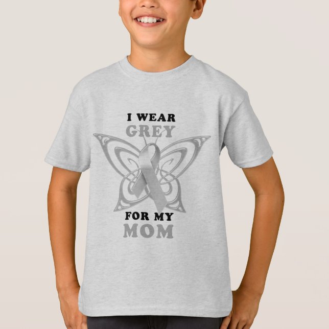T-shirt Je porte le gris pour ma maman (Devant)