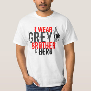 T-shirt je porte le gris pour mon frère et héros