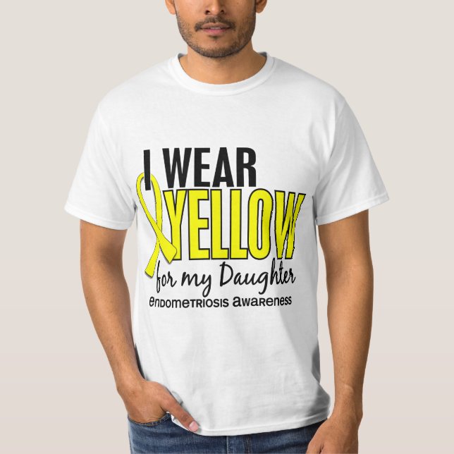 T-shirt Je porte le jaune pour ma endométriose de la fille (Devant)