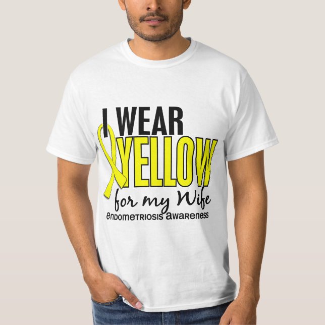 T-shirt Je porte le jaune pour ma endométriose de l'épouse (Devant)