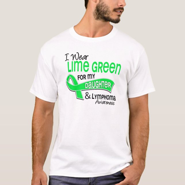 T-shirt Je porte le lymphome de fille du vert de chaux 42 (Devant)