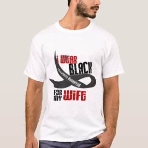 T-shirt Je porte le noir pour mon épouse 33