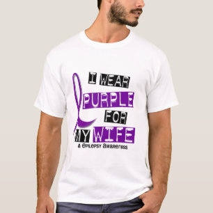 T-shirt Je porte le pourpre pour ma épilepsie de l'épous