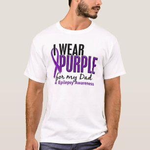 T-shirt Je porte le pourpre pour ma épilepsie du papa 10