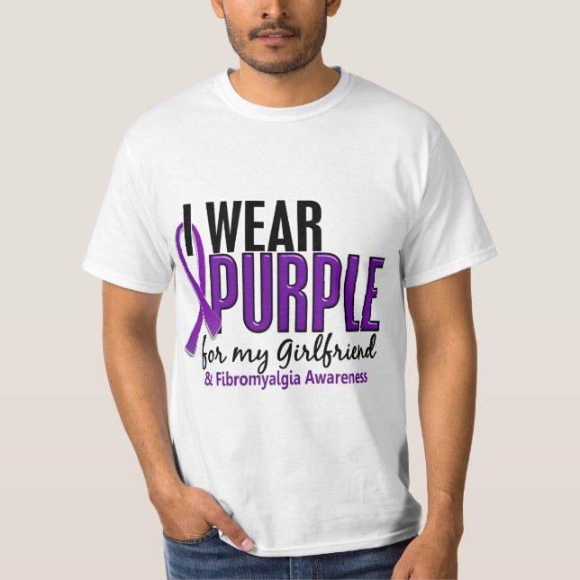 T-shirt Je porte le pourpre pour ma fibromyalgie de l'amie (Devant)