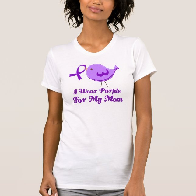 T-shirt Je porte le pourpre pour ma maman (Devant)