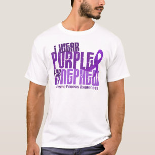 T-shirt Je porte le pourpre pour ma mucoviscidose du neveu