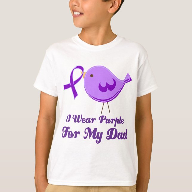 T-shirt Je porte le pourpre pour mon papa (Devant)