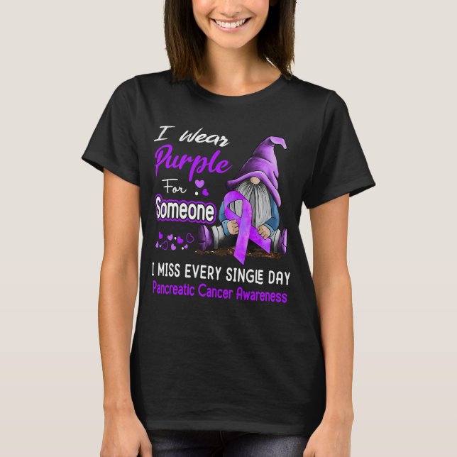 T-shirt Je Porte Le Purple Pour Quelqu'Un Qui A Un Cancer  (Devant)