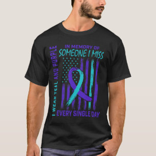 T-shirt Je Porte Le Purple Turquoise Pour Quelqu'Un Qui Me