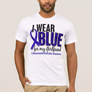 T-shirt Je porte le RA bleu de rhumatisme articulaire de