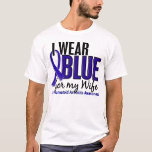 T-shirt Je porte le RA bleu de rhumatisme articulaire de