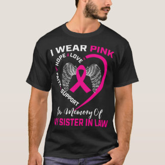 T-shirt Je Porte Le Rose En Mémoire De Ma Soeur En Droit