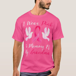 T-shirt Je Porte Le Rose En Mémoire De Mon Grand-Mère Canc