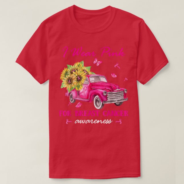 T-shirt Je Porte Le Rose Pour La Sensibilisation Au Cancer (Design devant)