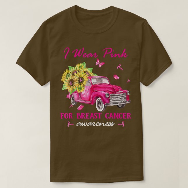 T-shirt Je Porte Le Rose Pour La Sensibilisation Au Cancer (Design devant)