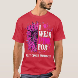 T-shirt Je Porte Le Rose Pour La Sensibilisation Au Cancer