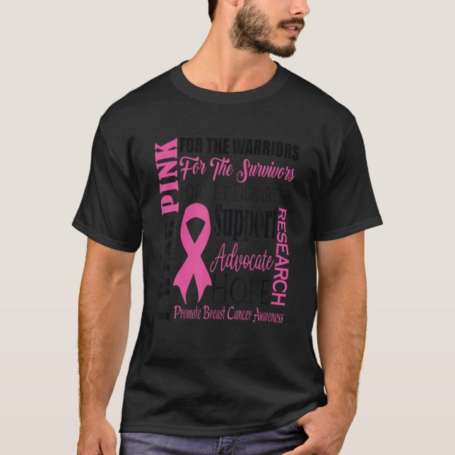 T-shirt Je Porte Le Rose Pour Les Guerriers Sensibilisatio (Devant)