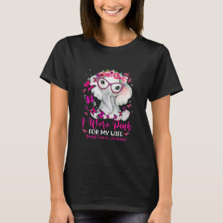 T-shirt Je Porte Le Rose Pour Ma Femme Elephant Cancer Du 