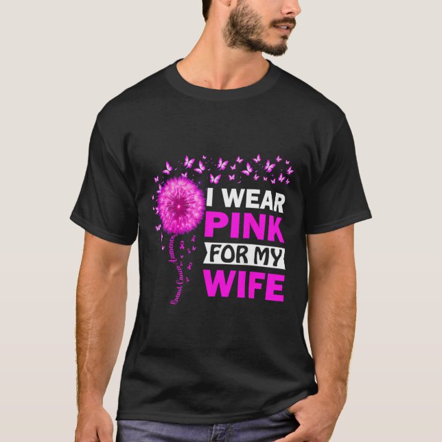 T-shirt Je Porte Le Rose Pour Ma Femme Sensibilisation Au  (Devant)