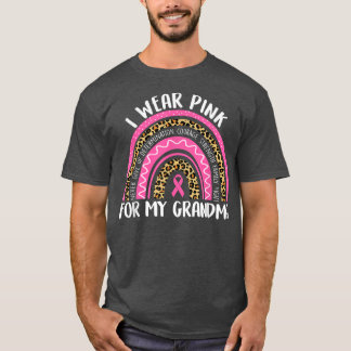 T-shirt Je porte le rose pour ma grand-mère Rainbow Breast