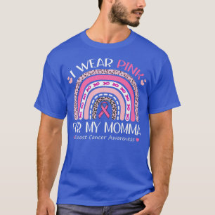 T-shirt Je Porte Le Rose Pour Ma Maman Léopard Rose Rainbo