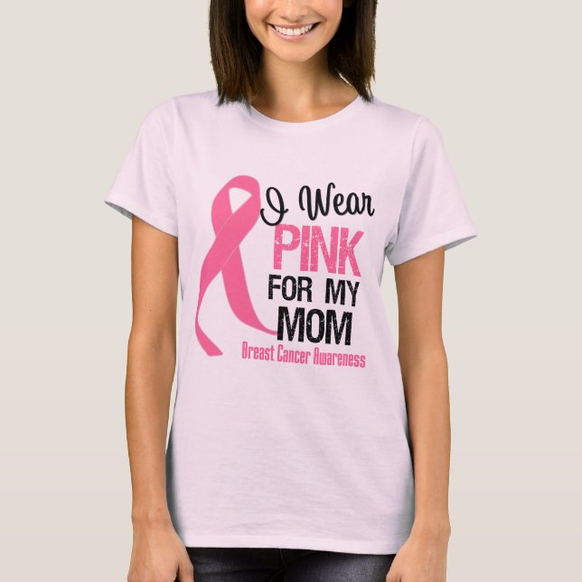 T-shirt Je Porte Le Rose Pour Ma Mère (Devant)