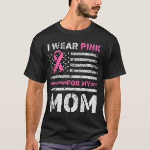T-shirt Je Porte Le Rose Pour Ma Mère Amérique Drapeau Can