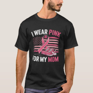 T-shirt Je Porte Le Rose Pour Ma Mère Basket Drapeau Améri