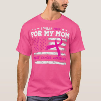 T-shirt Je Porte Le Rose Pour Ma Mère Conscience Du Cancer