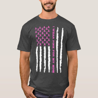 T-shirt Je Porte Le Rose Pour Ma Mère Conscience Du Cancer