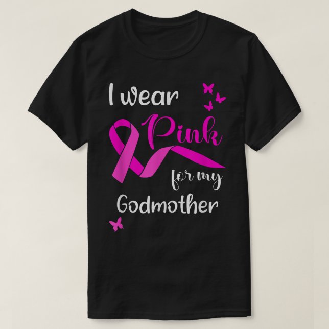 T-shirt Je porte le rose pour ma mère-mère pour le cancer  (Design devant)