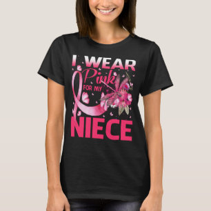 T-shirt Je Porte Le Rose Pour Ma Nièce Cancer Du Sein Drag