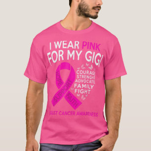T-shirt Je Porte Le Rose Pour Ma Sensibilisation Au Cancer