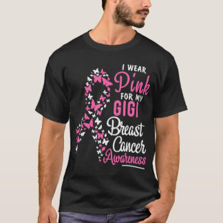 T-shirt Je Porte Le Rose Pour Ma Sensibilisation Au Cancer