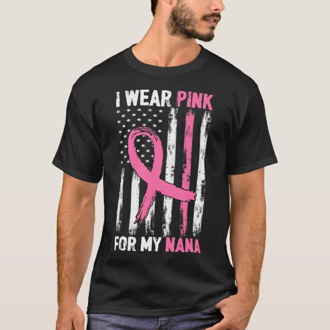 T-shirt Je Porte Le Rose Pour Ma Sensibilisation Au Cancer (Devant)