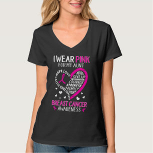 T-shirt Je Porte Le Rose Pour Ma Tante Coeur Foi Espérance