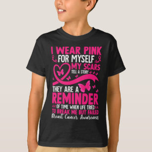 T-shirt Je Porte Le Rose Pour Moi Mes cicatrices Racontent