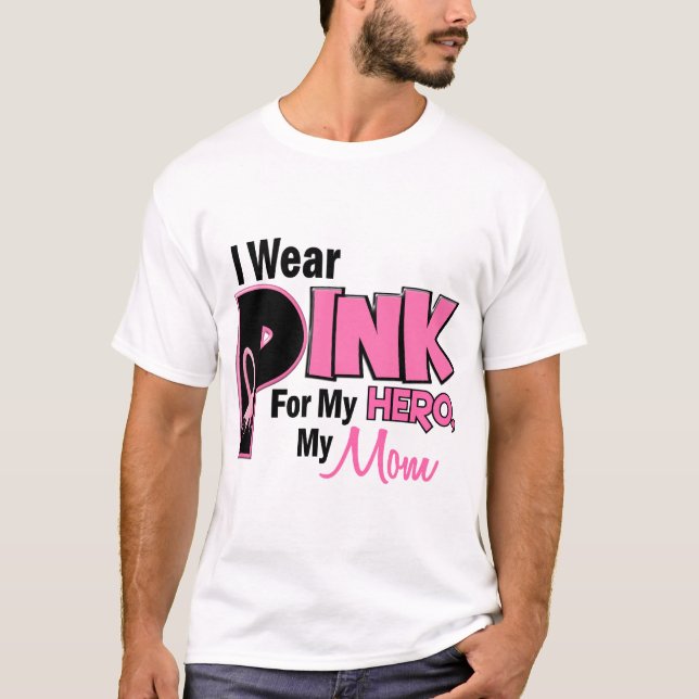 T-shirt Je porte le rose pour mon CANCER DU SEIN de la (Devant)