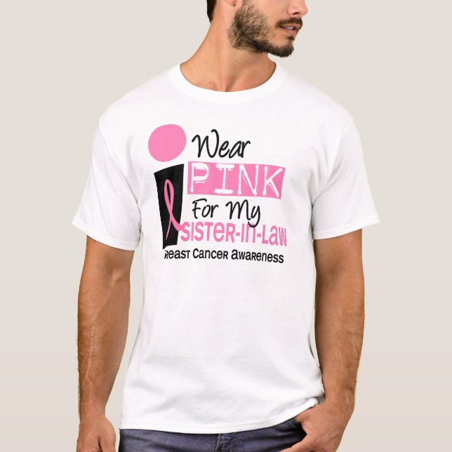 T-shirt Je porte le rose pour mon cancer du sein de la (Devant)