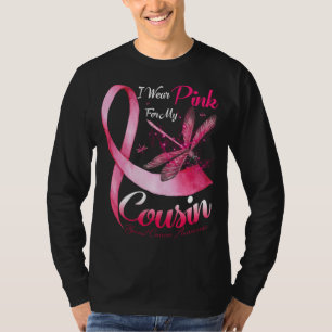 T-shirt Je Porte Le Rose Pour Mon Cousin Dragonfly Pink Ri