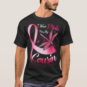 T-shirt Je Porte Le Rose Pour Mon Cousin Dragonfly Pink Ri