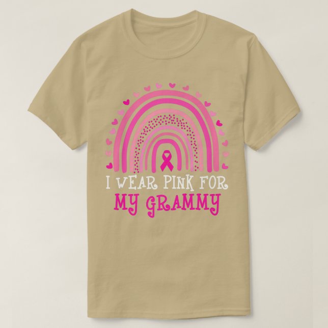 T-shirt Je Porte Le Rose Pour Mon Grammy Cancer Du Sein Ro (Design devant)