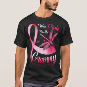 T-shirt Je Porte Le Rose Pour Mon Grammy Dragonfly Rose Ri