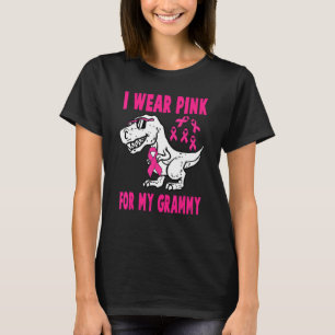 T-shirt Je Porte Le Rose Pour Mon Grammy Rex Dinosaur Ribb