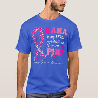 T-shirt Je Porte Le Rose Pour Mon Nana Ribbon Pink Heart B